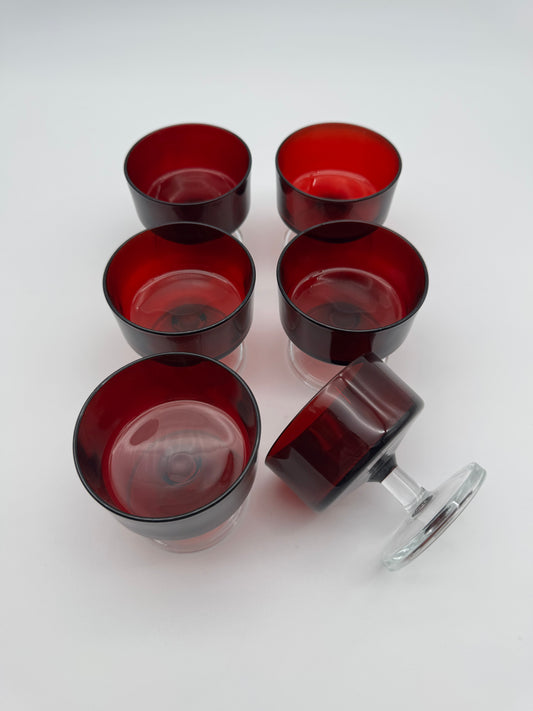 Champagne coups rood - Luminarc France - set van 6 stuks