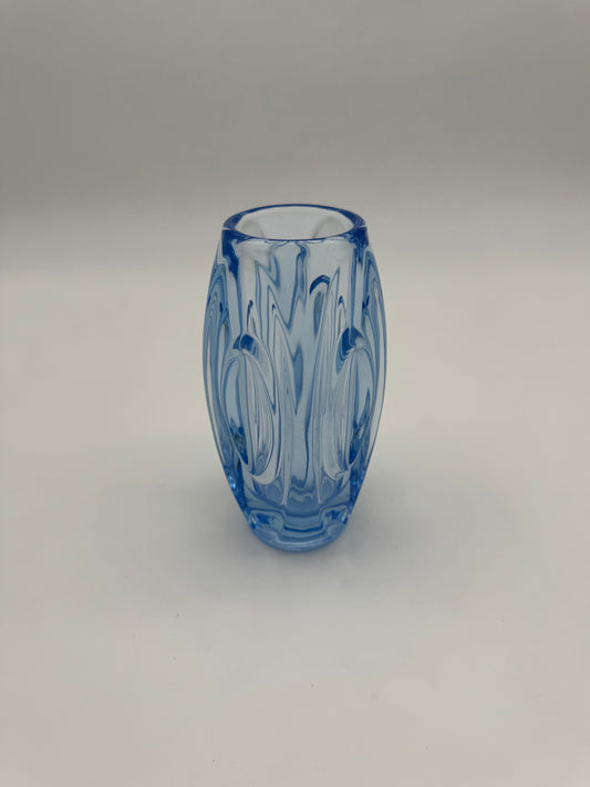 Rosice Glassworks azuur blauwe lensvaas - Rodolf Schrotter