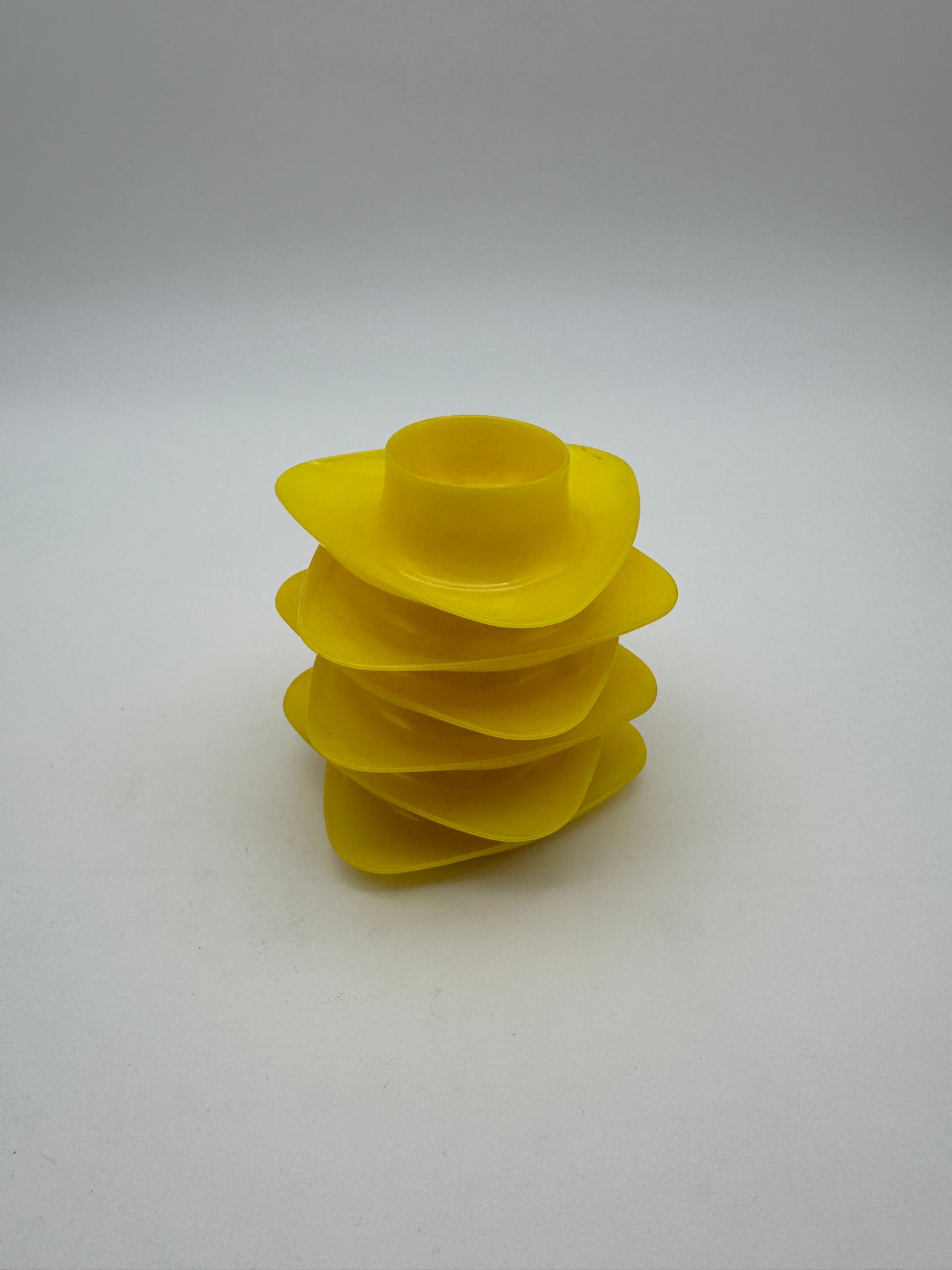 Vintage eierdoppen geel 6 stuks