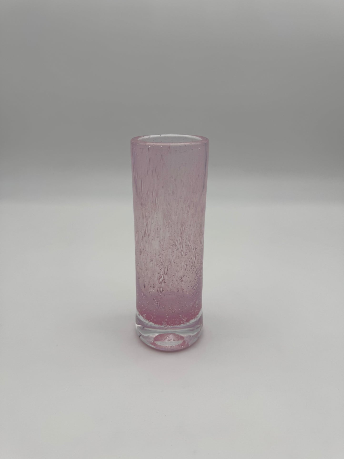 Roze bubbel glazen vaas