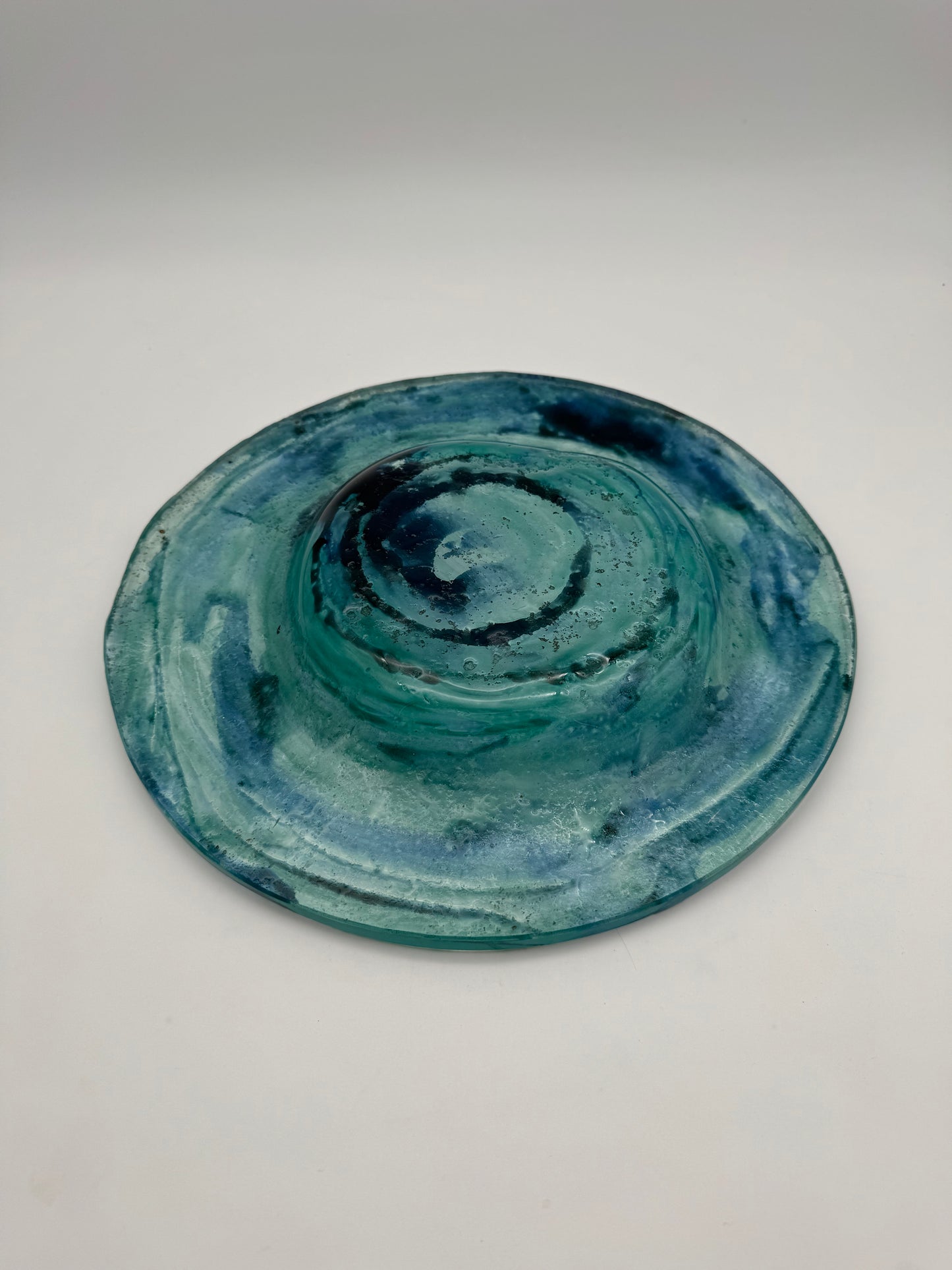Glazen schaal turquoise/blauw - glas object