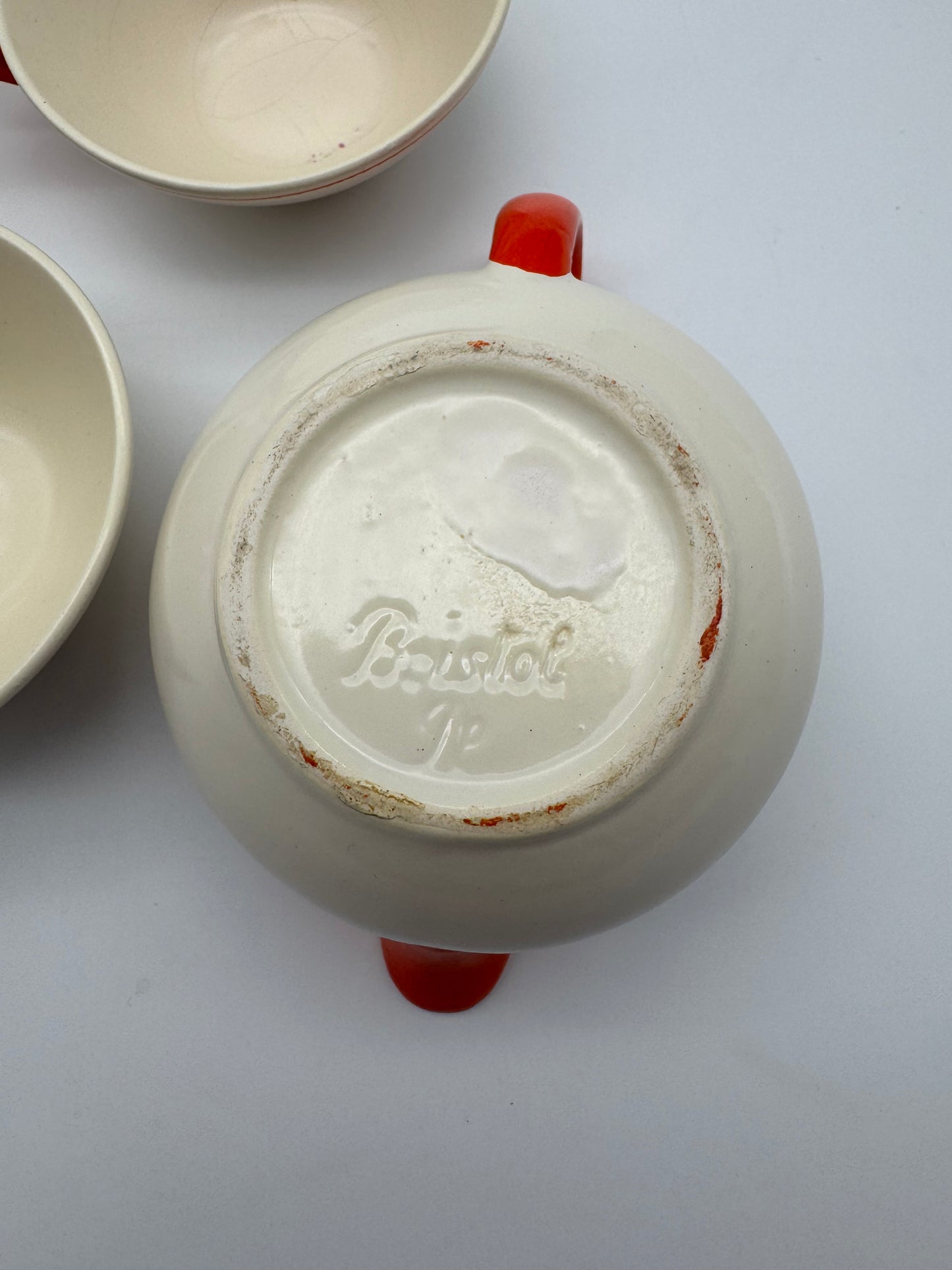 Vintage Bristol Plateel oranje theeservies - jaren 1950's - complete set