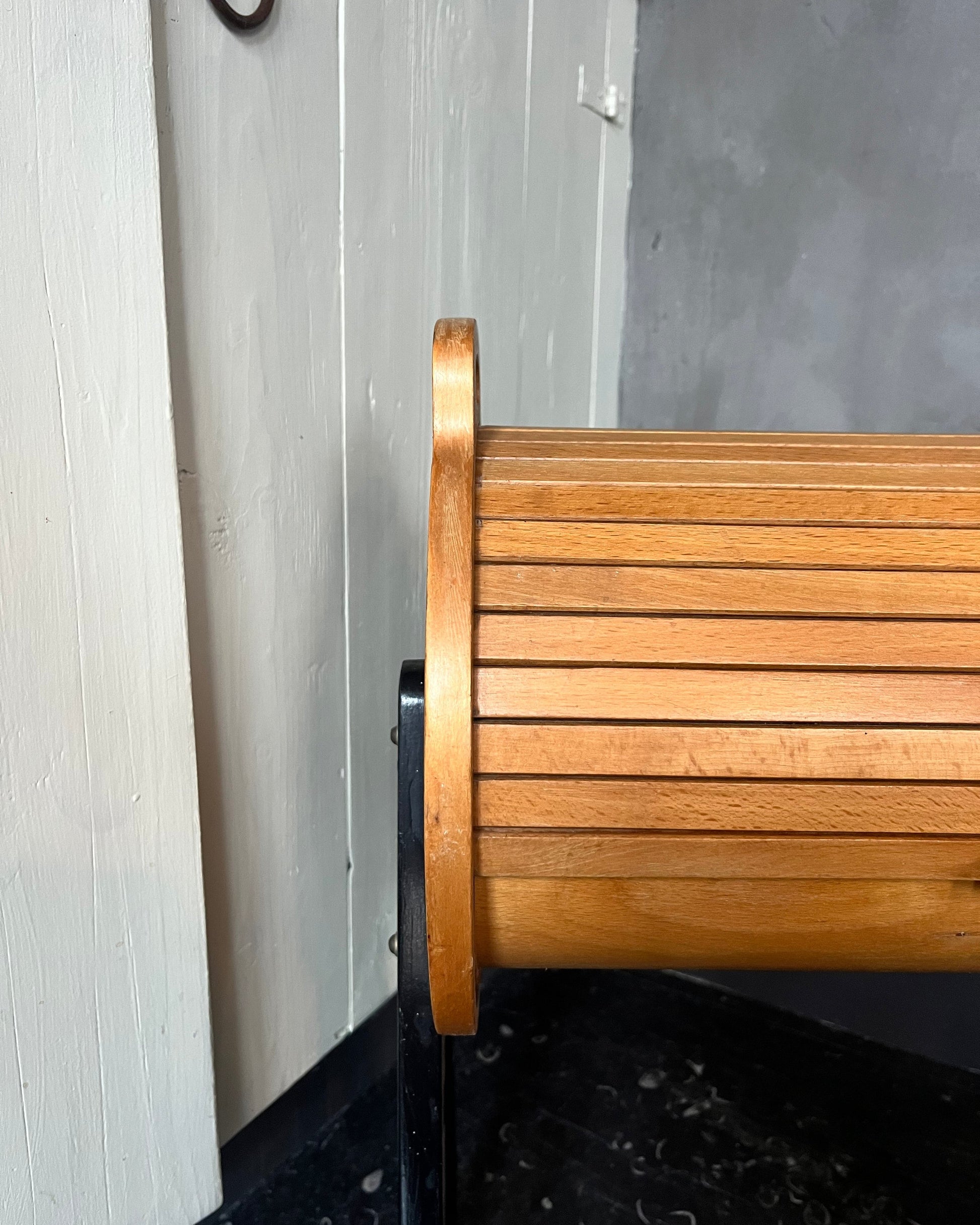 60s Design roll top cabinet sewing box