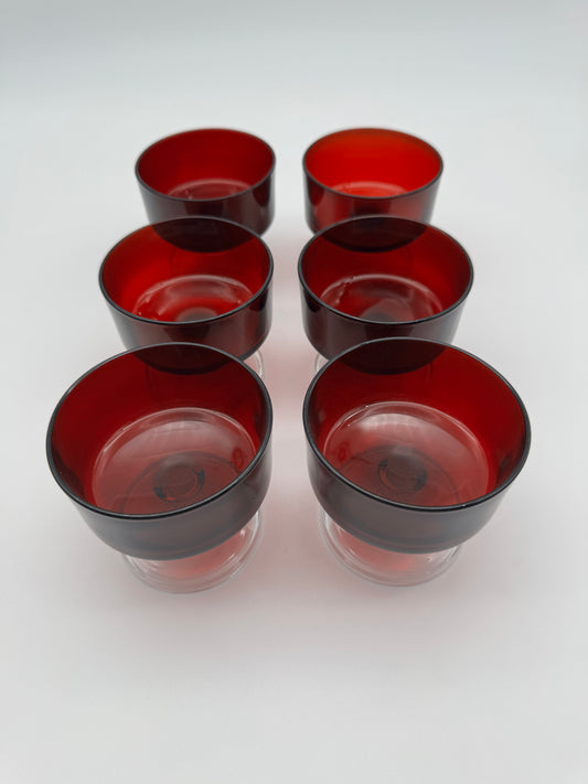 Champagne coups rood - Luminarc France - set van 6 stuks