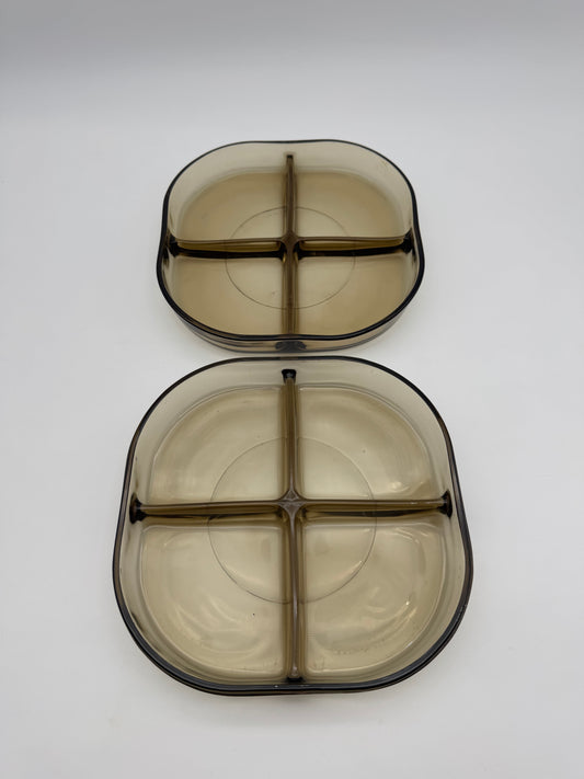 Rookglas serveerschalen Fidenza Vetraria Cabaret Mina serie - set van 2 stuks