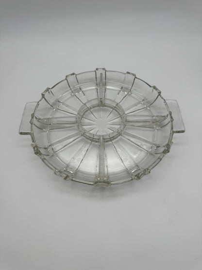 Vintage helder glazen snackschaal persglas