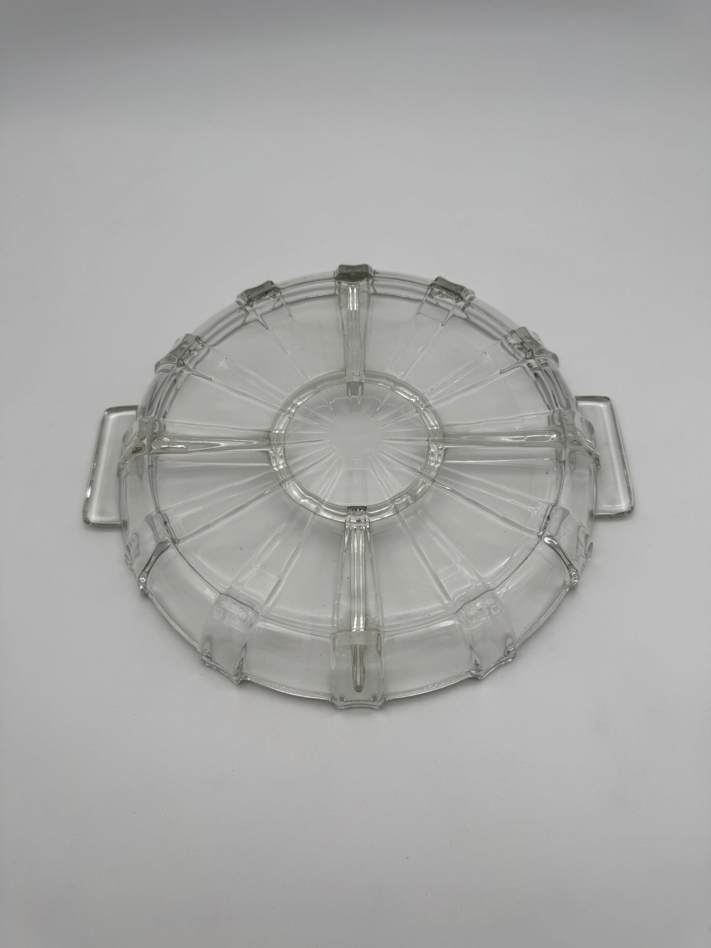 Vintage helder glazen snackschaal persglas