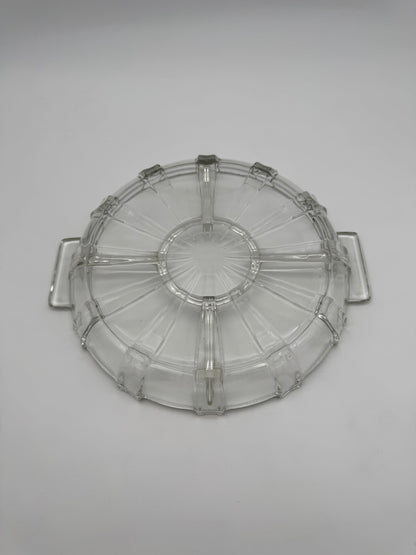 Vintage helder glazen snackschaal persglas