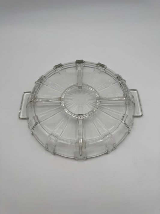 Vintage helder glazen snackschaal persglas