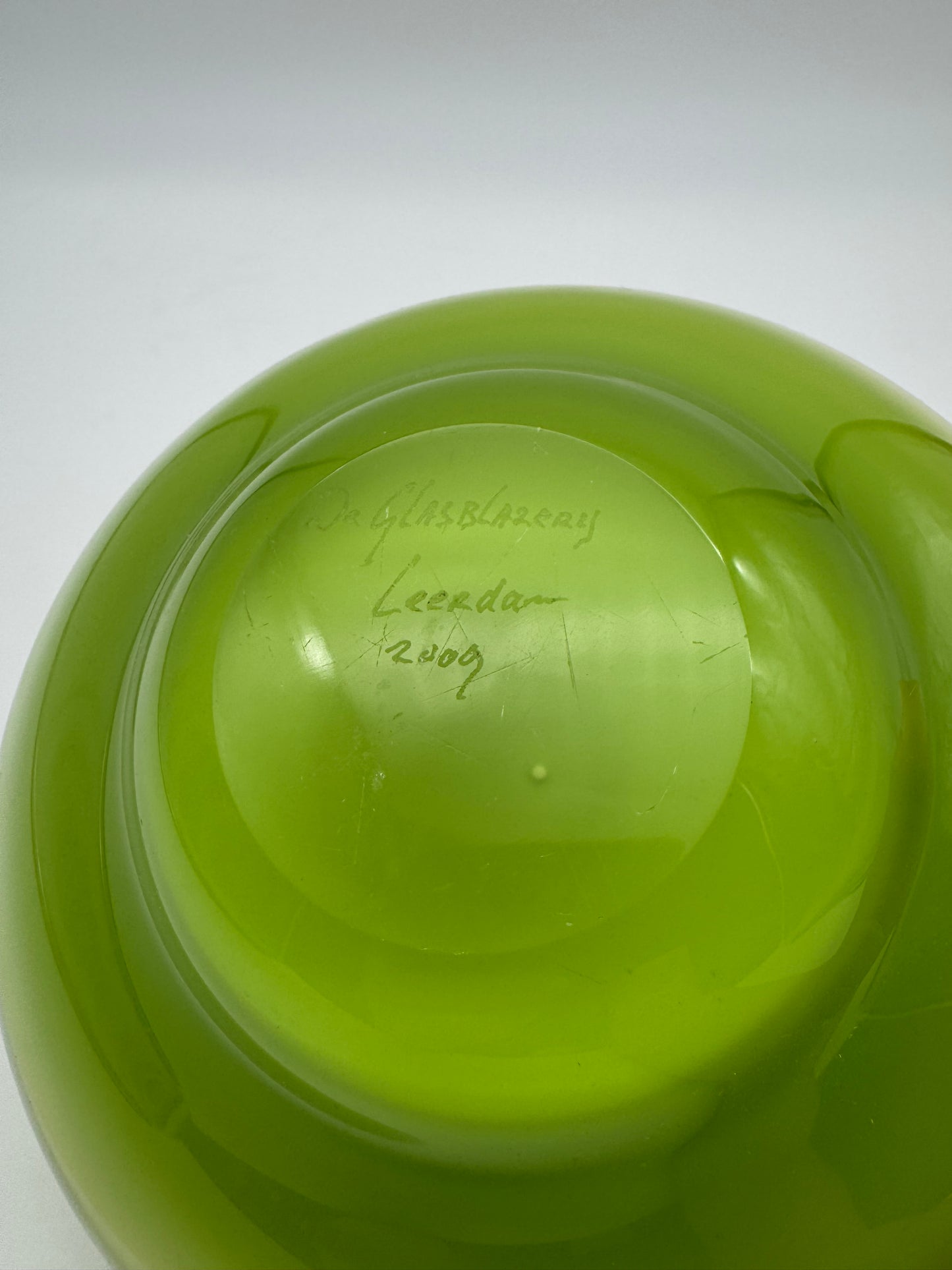 Glas object Glasblazerij Leerdam 2009 groen