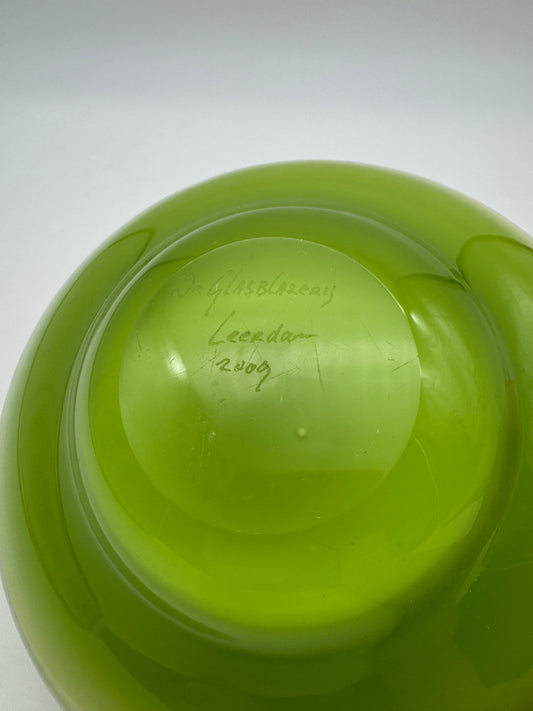 Glas object Glasblazerij Leerdam 2009 groen