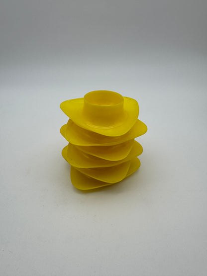 Vintage eierdoppen geel 6 stuks