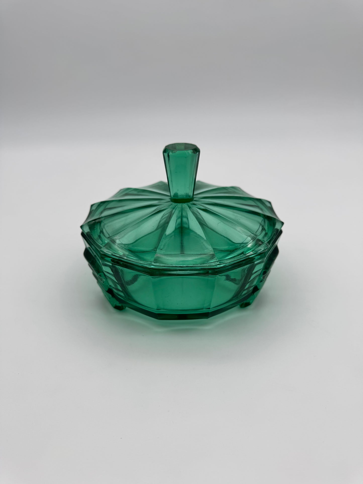 Art Deco stijl schaal met deksel en 3 vakken
