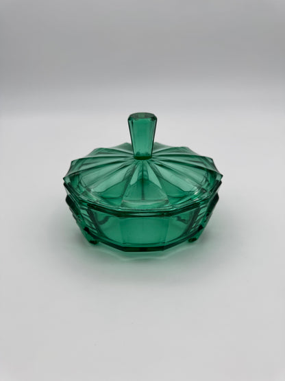 Art Deco stijl schaal met deksel en 3 vakken