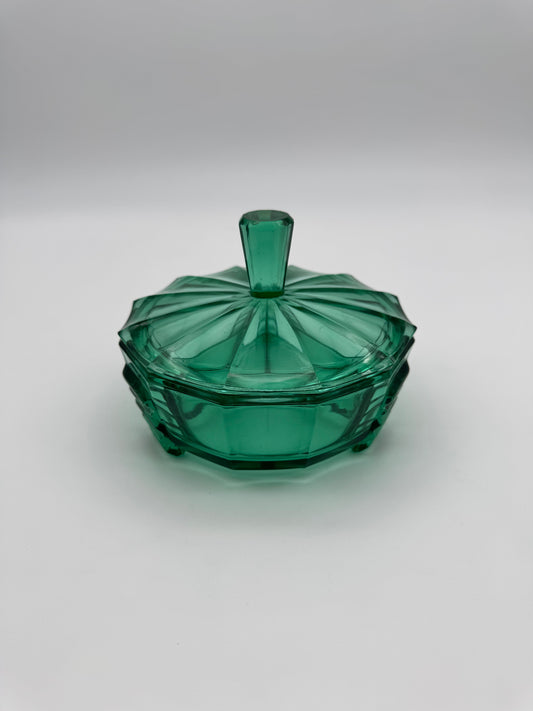 Art Deco stijl schaal met deksel en 3 vakken