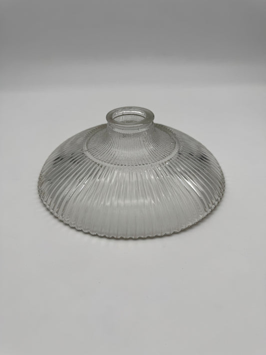 Vintage glazen lampenkap - holophane glas wijd model