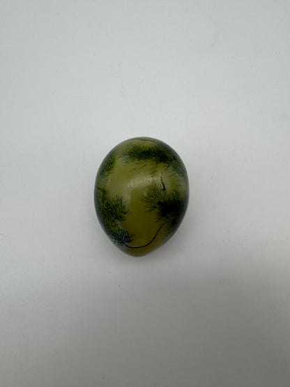 Vintage jade ei handgeschilderd green stone exotic bird