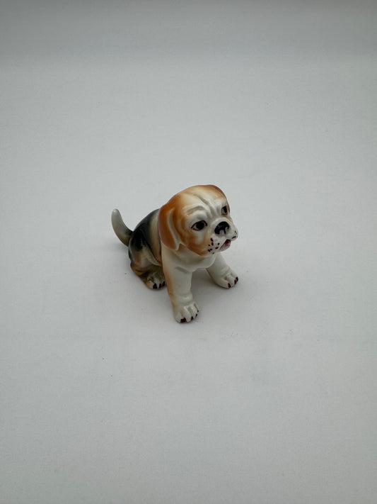 Vintage Enesco porselein brown/white bulldog