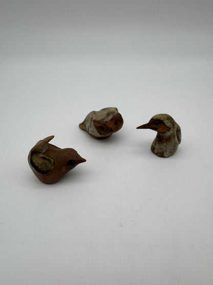 Vintage Tremar Pottery Owl and birds - set van 3 stuks