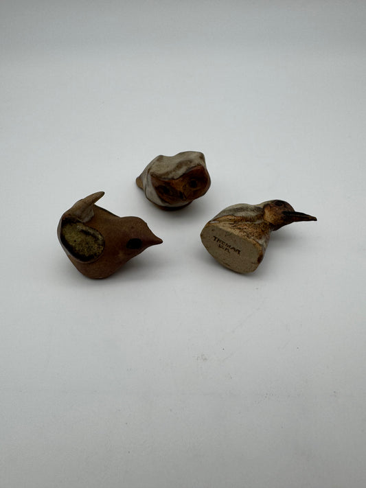 Vintage Tremar Pottery Owl and birds - set van 3 stuks