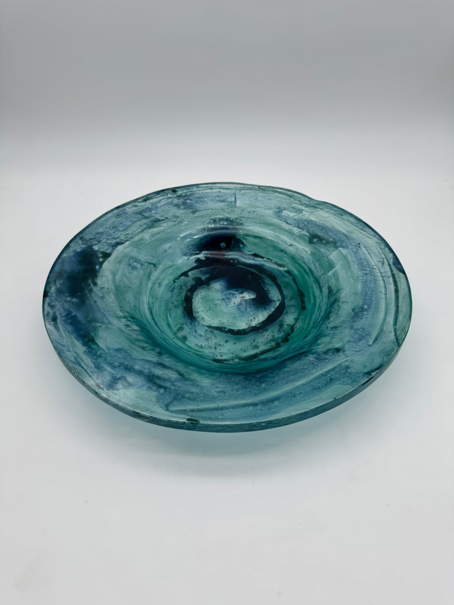 Glazen schaal turquoise/blauw - glas object