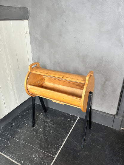 60s Design roll top cabinet sewing box