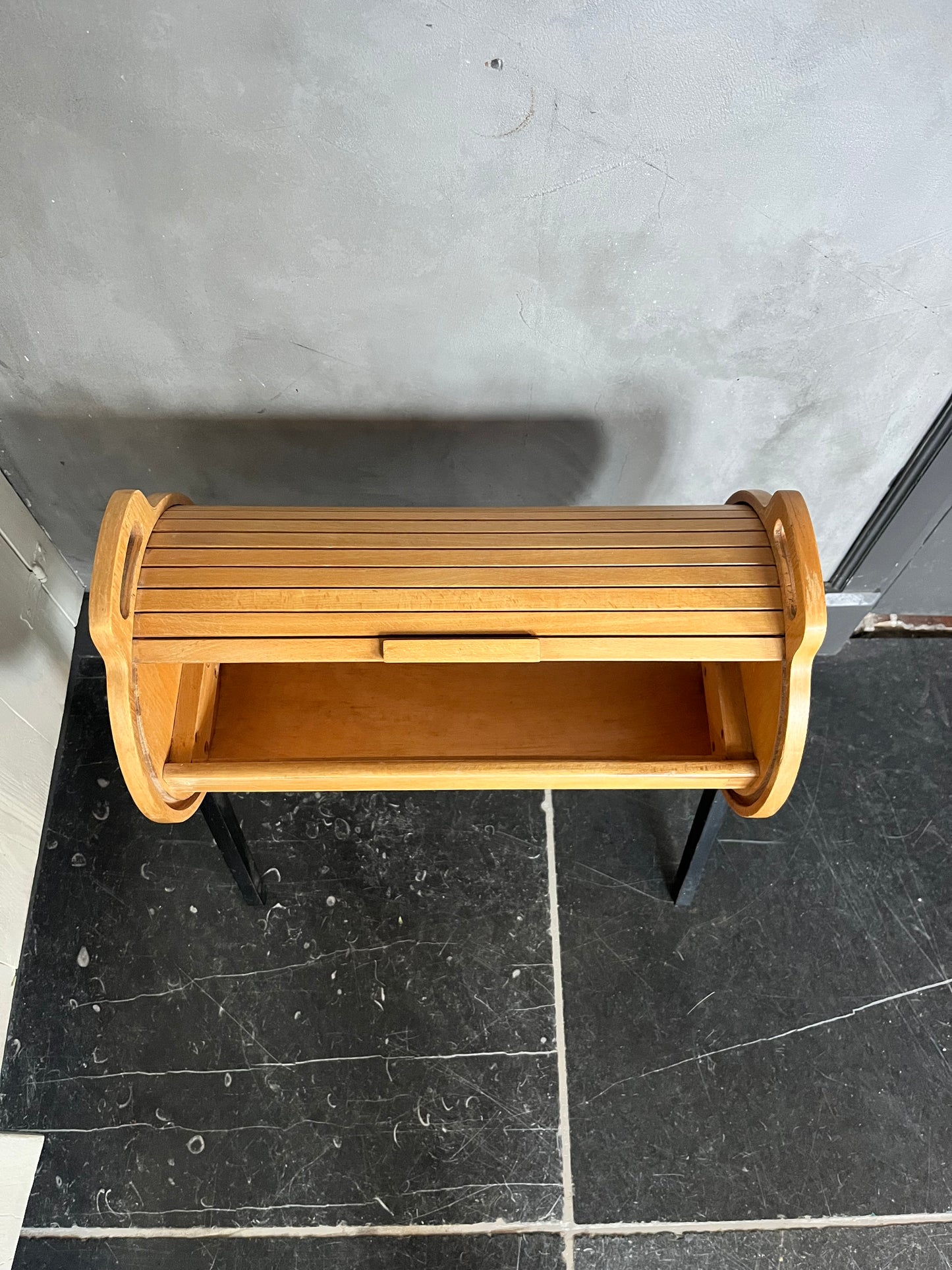 60s Design roll top cabinet sewing box