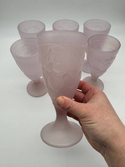 Vintage Luminarc France - set 6 glazen voor ijscoupe, milkshake, fruit