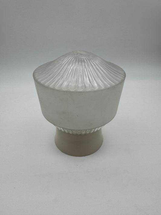Vintage Plafonnière jaren 30 helder en melk glas