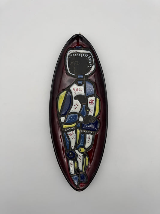 Italiaans vintage keramische wandschaal schotel 'Garda sul Lago'