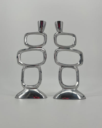 80s CIRCLE Candlesticks By Matthew Hilton (set van 2)