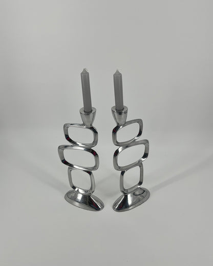 80s CIRCLE Candlesticks By Matthew Hilton (set van 2)