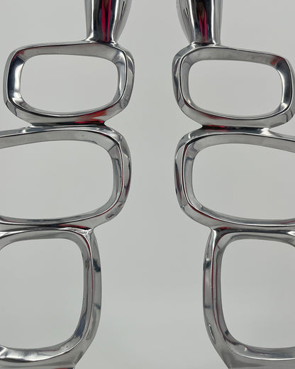 80s CIRCLE Candlesticks By Matthew Hilton (set van 2)